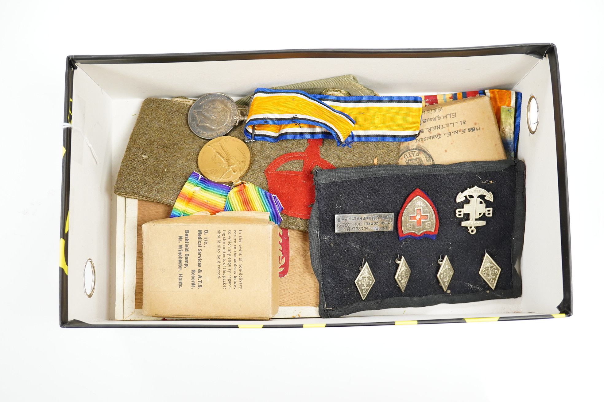 Twelve medals including; a First World War pair to Pte. C.F. Humphreys R. Sussex Reg., and three WWII medal groups, two in original card issue boxes and including the Burma star, the Africa star, etc. plus a few other it